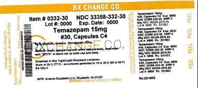 Rxchange Co. (33358-332-30) Temazepam, 15mg 30 Capsules (Rxchange Co. (33358 332 30) Temazepam, 15mg 30 Capsules)